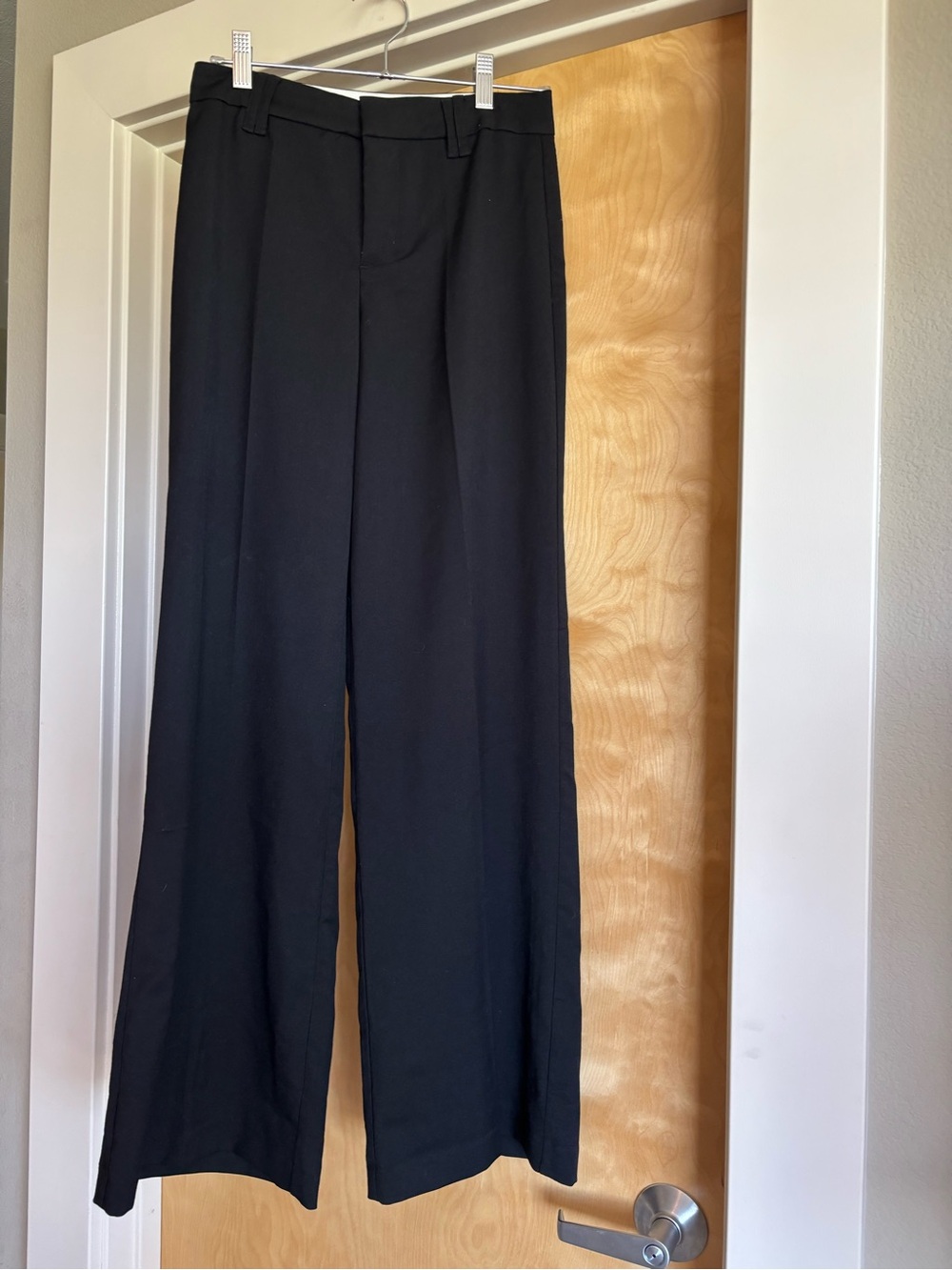 H&M Divided Black Wide Leg Trousers High Rise Tailored Womens Size 2 Work